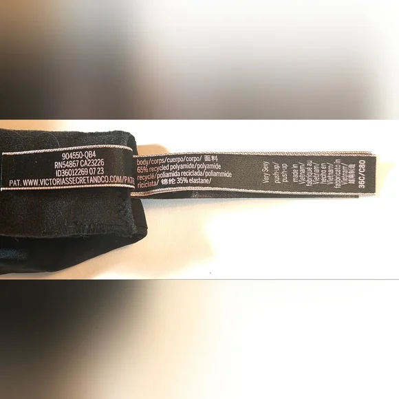 NWOT Victoria's Secret Very Sexy Shine Cradle Push-Up Bra Black Size 36C - Picture 7 of 9